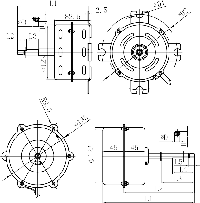 YF120B series single-phase capacitor running asynchronous motor7