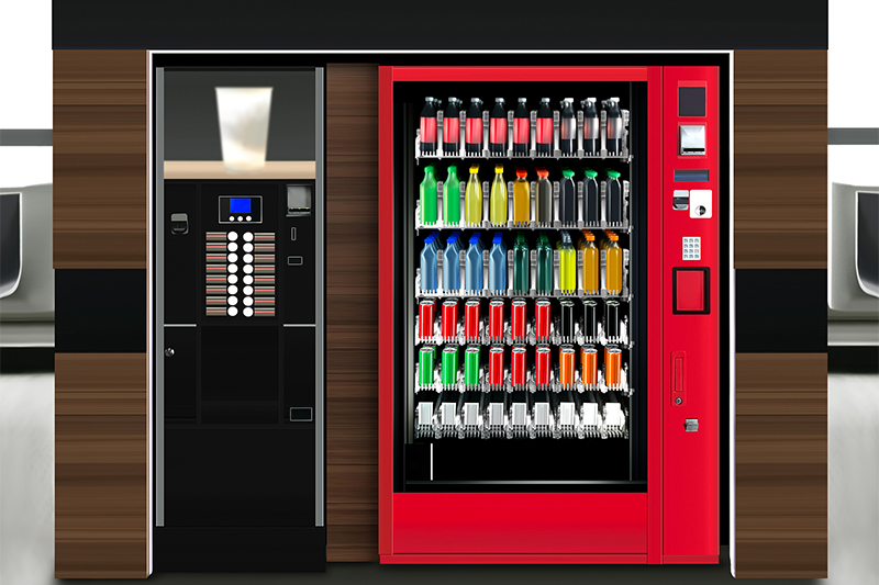 机场候机楼的自动售货机。