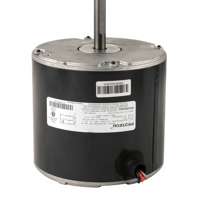 51-102008-08 condenser fan motor, single-phase 208-230V, 1/5HP, 825RPM, 1-speed. Copper winding, 50/60Hz